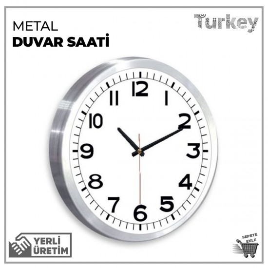 Metal Çerçeveli Duvar Saati (FİYAT ALINIZ !!)